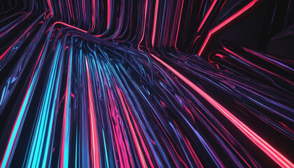 3d render, abstract background with infrared spectrum. Modern wallpaper with neon rays and glowing...