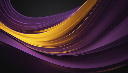 Abstract vibrant background with purple, yellow, and black colors, featuring a grainy texture and flowing wave design suitable for use as a banner or poster with ample copy space 