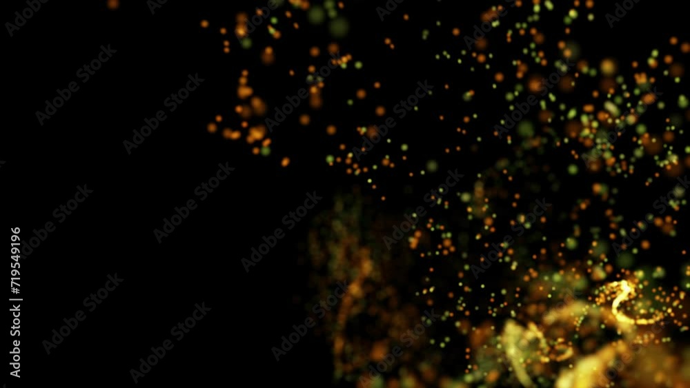 Poster bubble liquid particles blast video. transitional 3d art animation, oxygen, visualization on black b