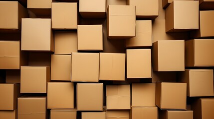 background wallpaper of several brown cartons
