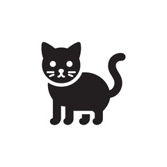 black and white cat icon