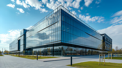 Fototapeta na wymiar Contemporary Corporate Office Hub. Stunning Building with Modern Architecture