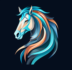 Vektor logo eines Pferdes, 9