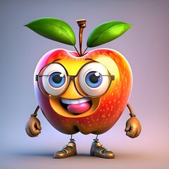 3d apple with a apple