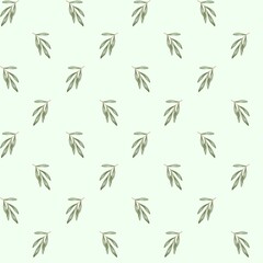 seamless pattern with watercolour leaves on a green background for packaging , fabric , printing and more