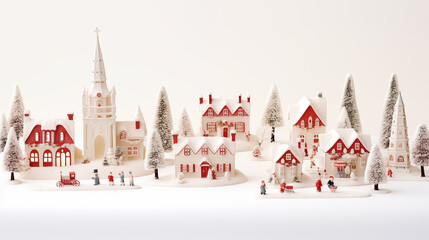 Obraz premium Hand Painted Christmas Village Figurines