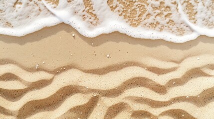 Fototapeta na wymiar Sandy beach background top view with visible sand