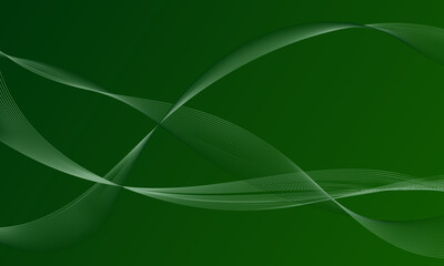 abstract green smooth lines wave curves on gradient background