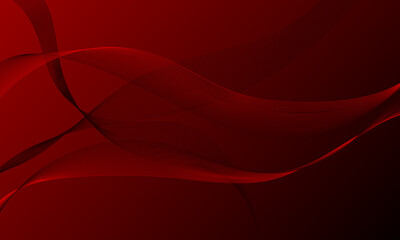 abstract red business lines wave curves on smooth gradient background