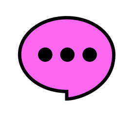 Pink colored speech balloon and bubble as metaphor of sweet talk, compliment and flattery. Pleasant and sweet style of communication and conversation. Vector illustration isolated on white.