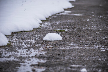 pure snow on the road