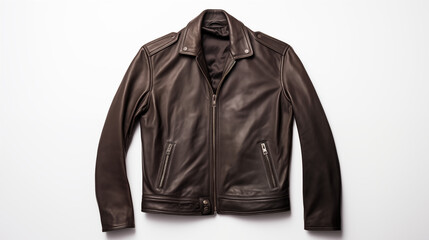 Aerial view of an empty leather jacket