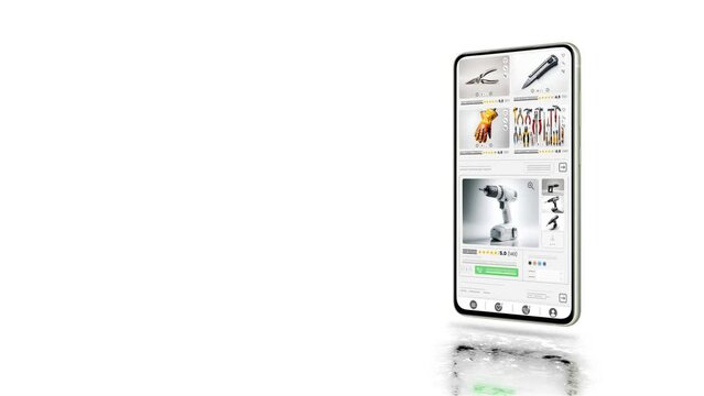 Construction materials and hardware products. Repair tools sales webpage
