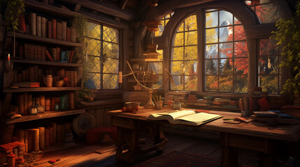 Medieval library study