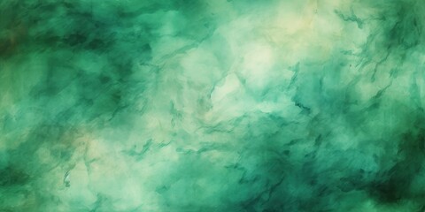 Fototapeta na wymiar Emerald watercolor abstract painted background