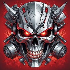 skull with a fire ontent created with generative AI software