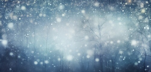 An abstract winter scene, where defocused lights twinkle like distant stars on a frosty night