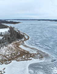 Winter landscape in the Latvian countryside (next to Lake Siver)