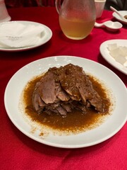 beef steak with mashed potatoes