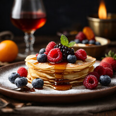 Cognac-Kissed Cr&ecirc;pes with Berry Symphony