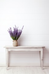 Empty wooden lavender table