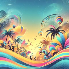 Fototapeta na wymiar Background Vibrant Colors of Brazilian Carnival