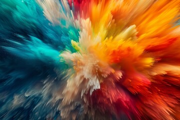 An explosion of vibrant colors in motion
