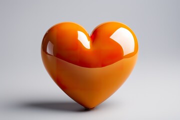 royal orange plain heart for valentine in white background