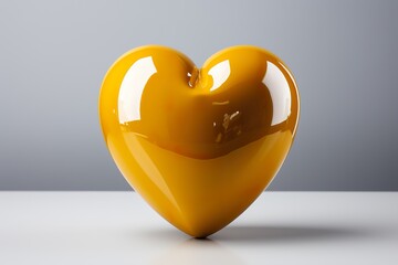 royal yellow plain heart for valentine in white background