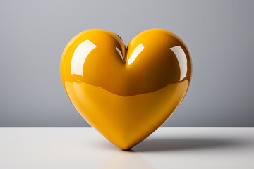 royal yellow plain heart for valentine in white background