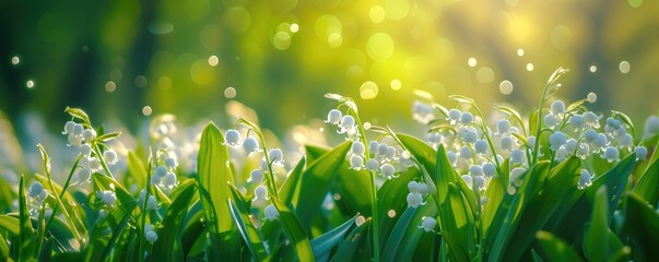 Valley lily background, spring