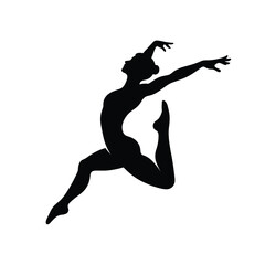Female Ballet Dancer Silhouette in Jump
