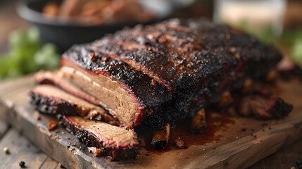 Succulent Sliced Beef Brisket with Rosemary and Peppercorns