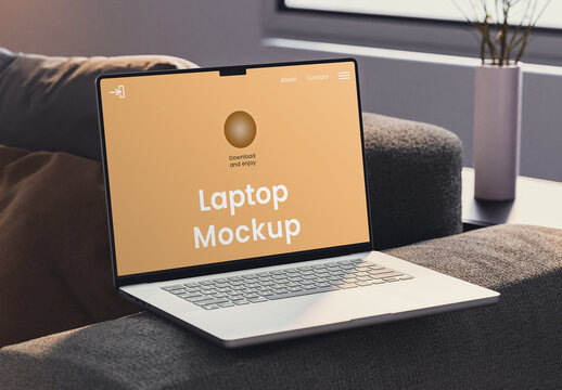 Laptop with Notch Mockup