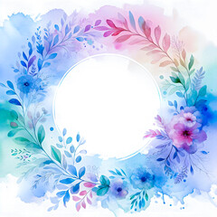 Fototapeta na wymiar Floral frame with watercolor