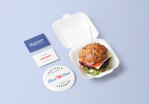 Round Coaster with Business Cards Mockup