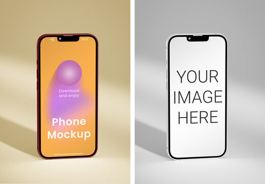 Standing Smartphone Mockup