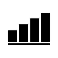Growing graph bar icon business chart diagram symbol increase finance progress flat black element with arrow growth vector design background