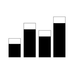 Growing graph bar icon business chart diagram symbol increase finance progress flat black element with arrow growth vector design background