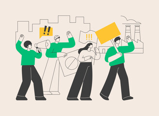 Strike action abstract concept vector illustration.