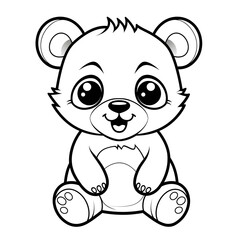 Obraz premium Adorable baby panda vector illustration for a kids' coloring book