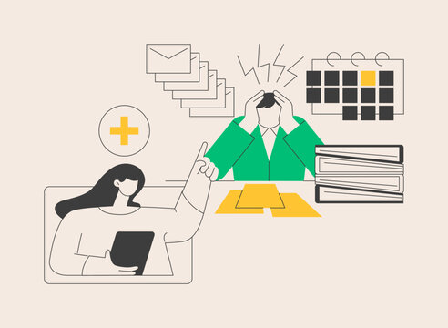 Stress abstract concept vector illustration.