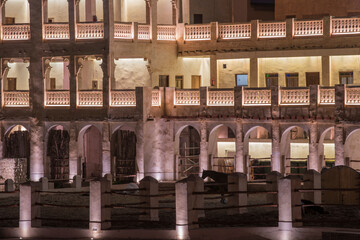 Doha, Qatar, May 01,2023 : View on Arabian horse in the old market called 