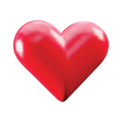 Red heart 3d with highlights Vector illustration. Romantic heart composition for Valentines day or mothers day. Love concept