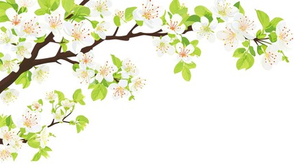 Close-Up of Blossoming White Cherry Blossoms Against a Clear Sky