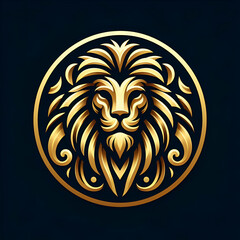 illustration of lion logo background