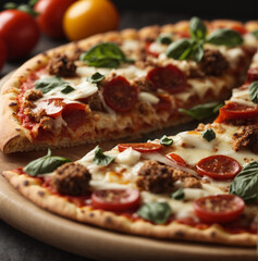 delicious pizza with blank background