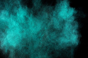 Obraz na płótnie Canvas Green color fire texture. Smoke grunge backdrop. Light sky cloud. 