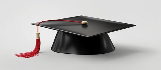 Graduation cap white background