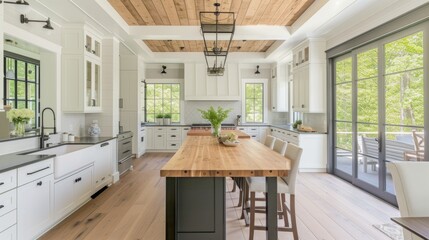 Modern Farmhouse Kitchen with Shaker Cabinets